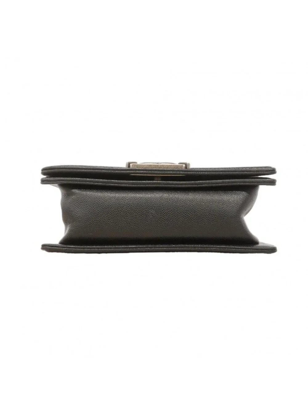 Chanel Shoulder Bag Boy Caviar Leather Black Silver
